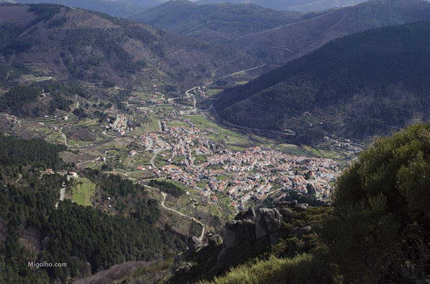 Manteigas vista do Fragão do Corvo.